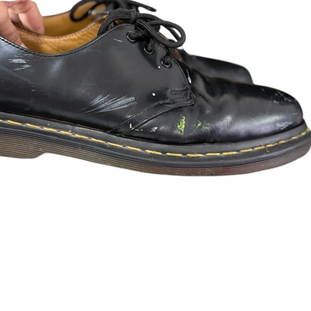 DR. MARTEN 1461 Black Leather Lace Up Derby Oxford Shoes